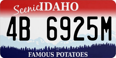 ID license plate 4B6925M
