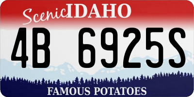 ID license plate 4B6925S