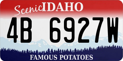 ID license plate 4B6927W