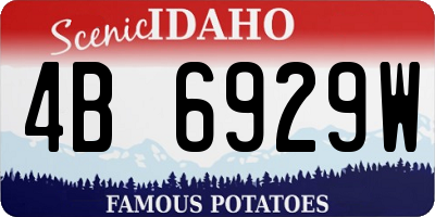 ID license plate 4B6929W
