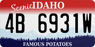 ID license plate 4B6931W
