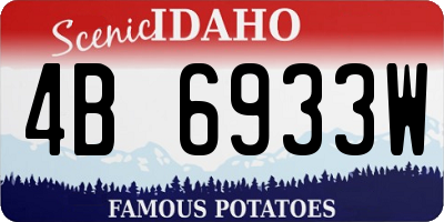 ID license plate 4B6933W