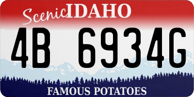ID license plate 4B6934G