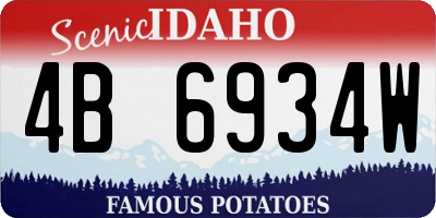 ID license plate 4B6934W