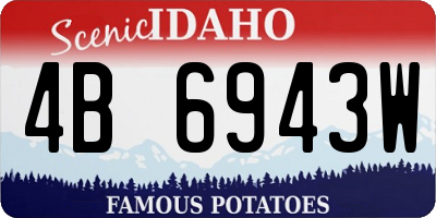 ID license plate 4B6943W