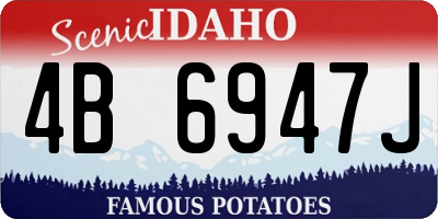 ID license plate 4B6947J