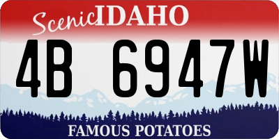ID license plate 4B6947W