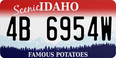 ID license plate 4B6954W