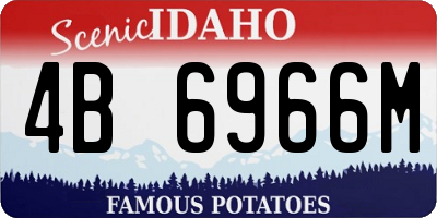 ID license plate 4B6966M