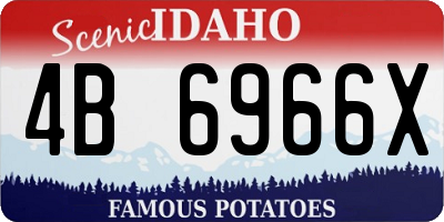 ID license plate 4B6966X