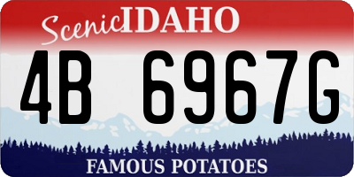 ID license plate 4B6967G