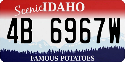 ID license plate 4B6967W