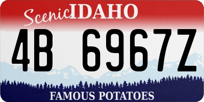 ID license plate 4B6967Z
