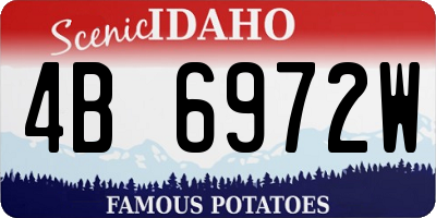 ID license plate 4B6972W