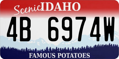 ID license plate 4B6974W