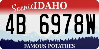 ID license plate 4B6978W