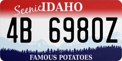 ID license plate 4B6980Z