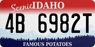 ID license plate 4B6982T