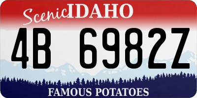 ID license plate 4B6982Z