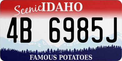 ID license plate 4B6985J