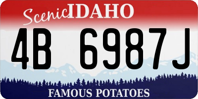 ID license plate 4B6987J