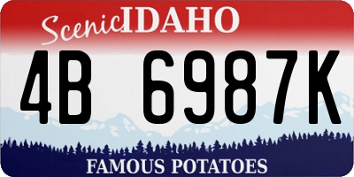 ID license plate 4B6987K