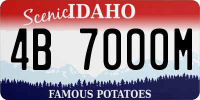 ID license plate 4B7000M