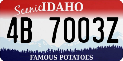 ID license plate 4B7003Z