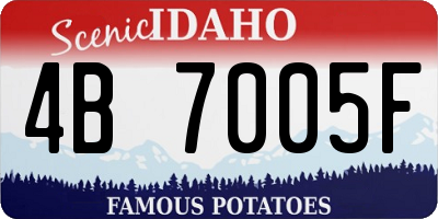 ID license plate 4B7005F