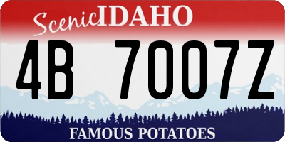 ID license plate 4B7007Z
