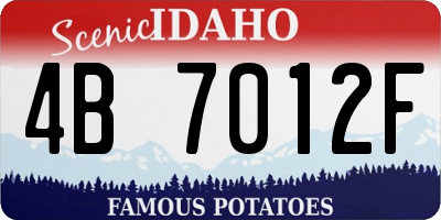 ID license plate 4B7012F
