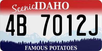 ID license plate 4B7012J