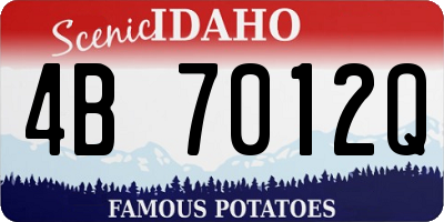 ID license plate 4B7012Q