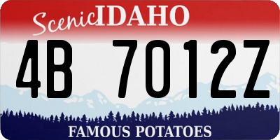 ID license plate 4B7012Z