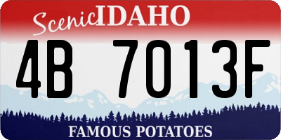 ID license plate 4B7013F