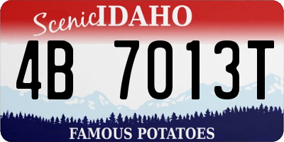 ID license plate 4B7013T
