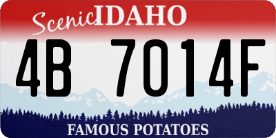 ID license plate 4B7014F