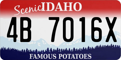ID license plate 4B7016X