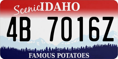 ID license plate 4B7016Z