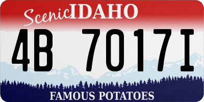 ID license plate 4B7017I