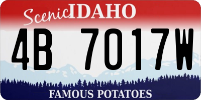 ID license plate 4B7017W