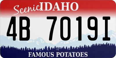 ID license plate 4B7019I