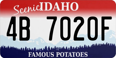 ID license plate 4B7020F