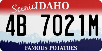 ID license plate 4B7021M