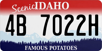 ID license plate 4B7022H