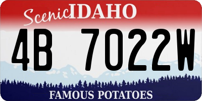 ID license plate 4B7022W