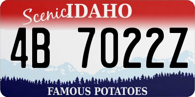 ID license plate 4B7022Z