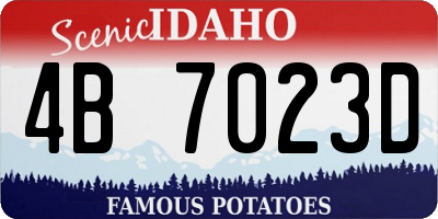 ID license plate 4B7023D