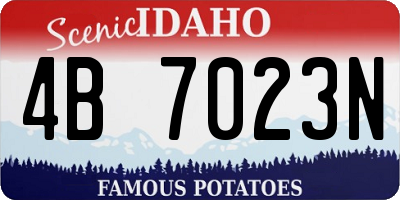 ID license plate 4B7023N