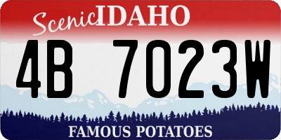 ID license plate 4B7023W